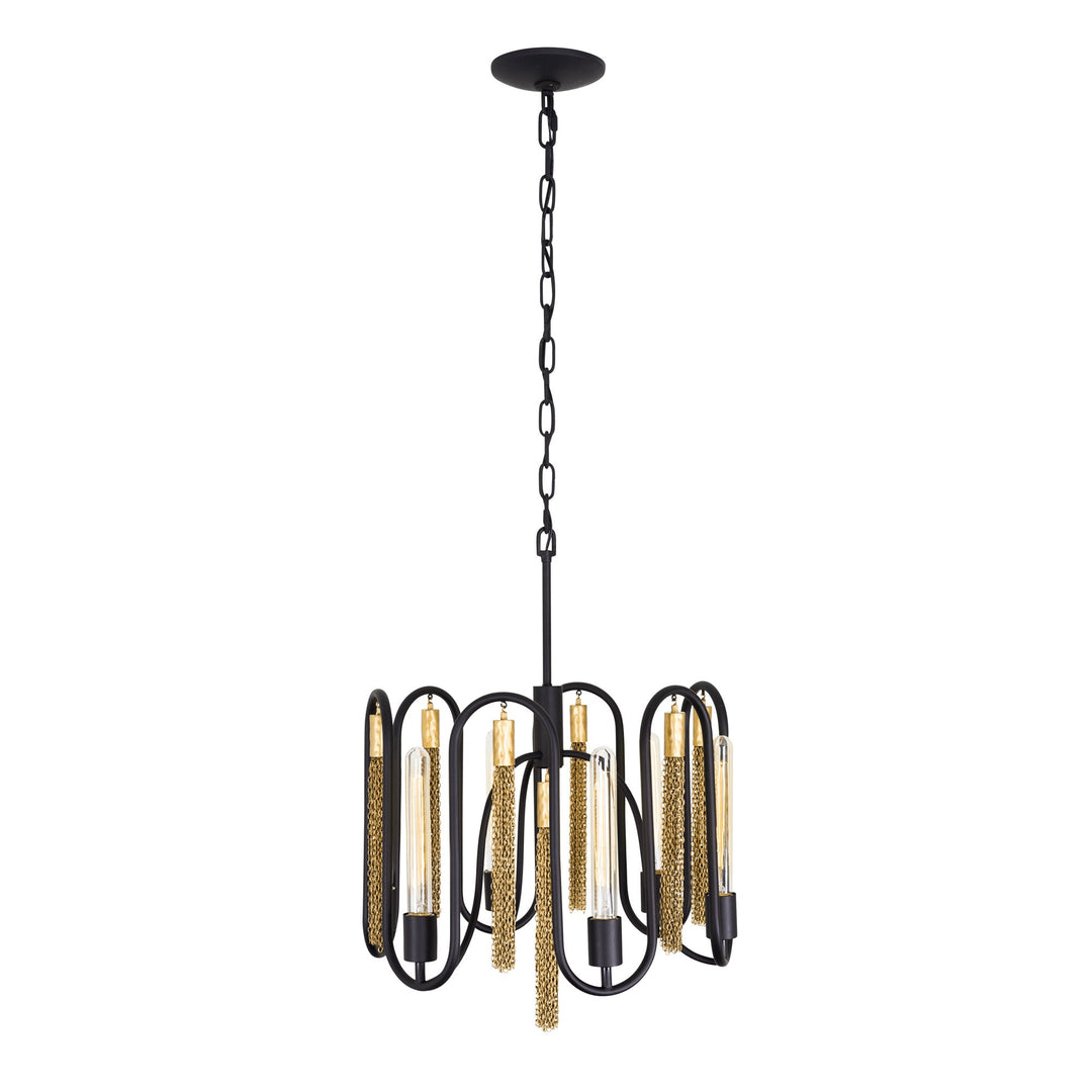 Darden 354P06MBAG 6-Lt Pendant - Matte Black/Antique Gold