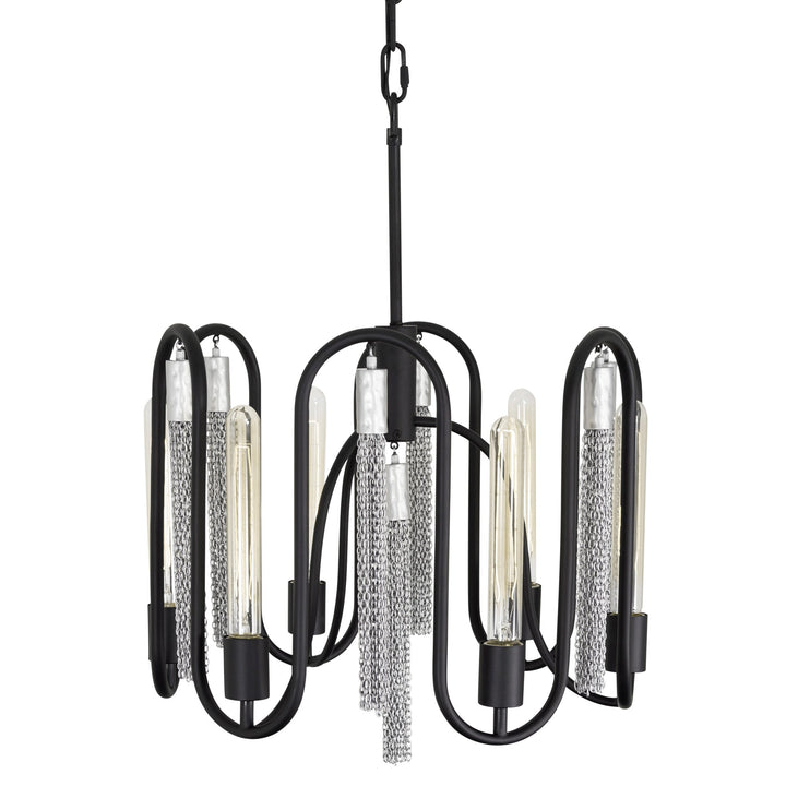 Darden 354P06MBCH 6-Lt Pendant - Matte Black/Painted Chrome