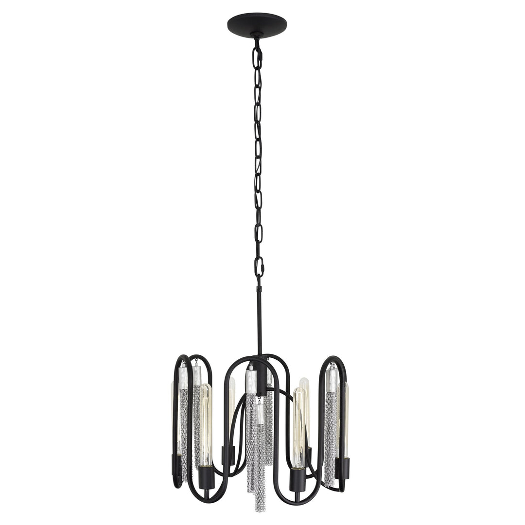 Darden 354P06MBCH 6-Lt Pendant - Matte Black/Painted Chrome