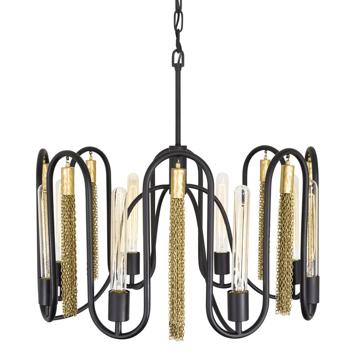 Darden 354P08MBAG 8-Lt Pendant - Matte Black/Antique Gold