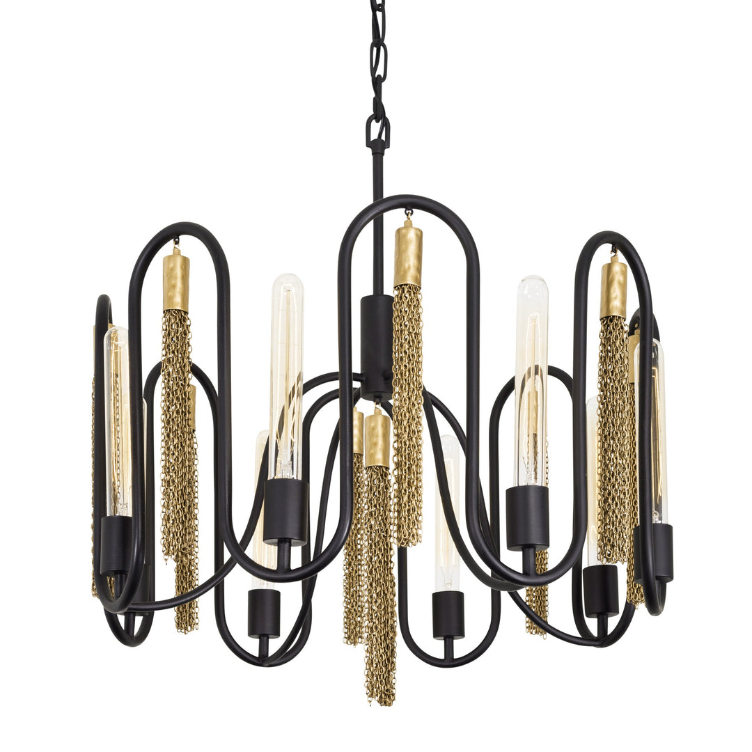 Darden 354P08MBAG 8-Lt Pendant - Matte Black/Antique Gold