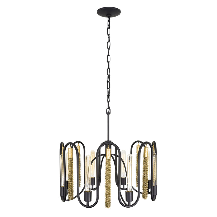 Darden 354P08MBAG 8-Lt Pendant - Matte Black/Antique Gold