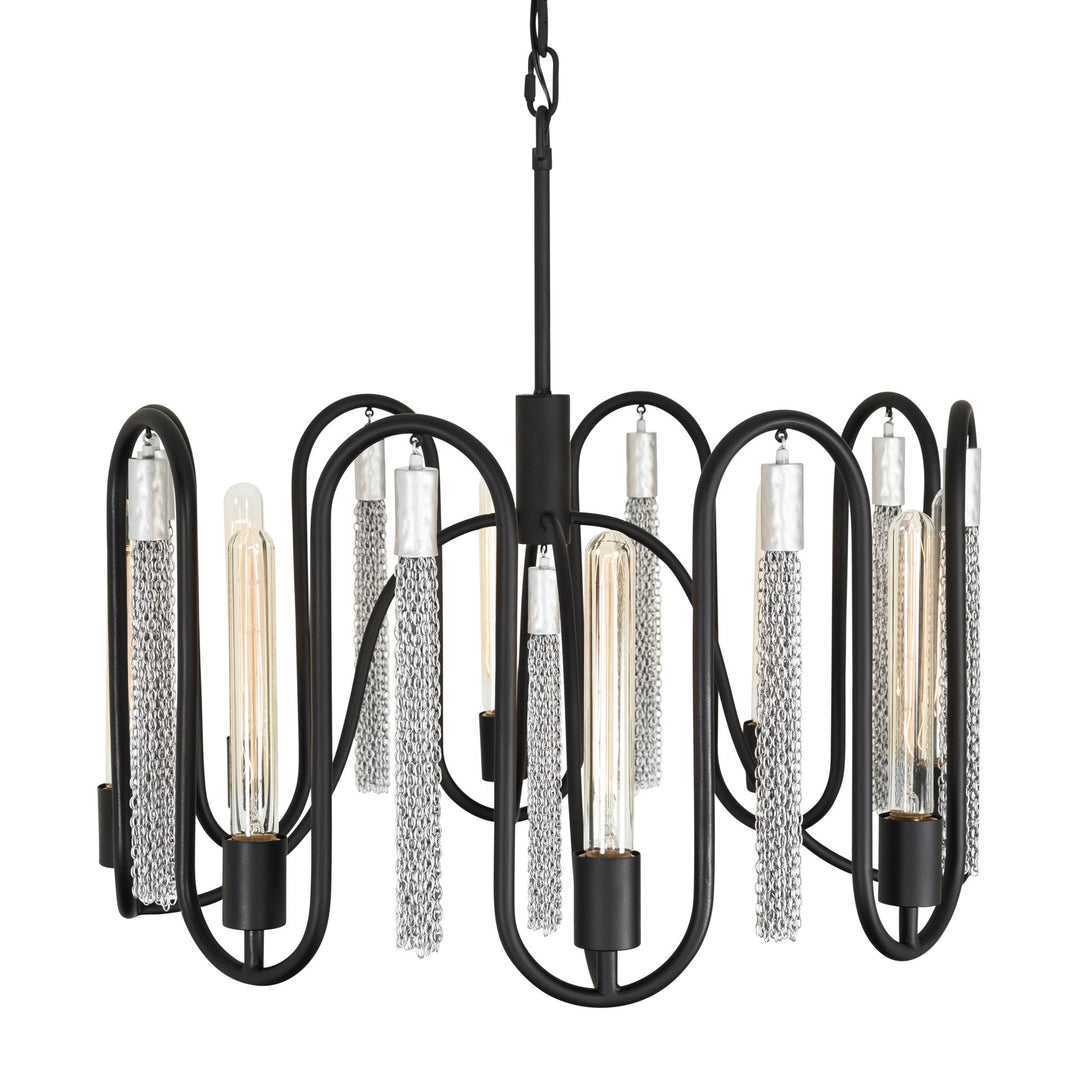 Darden 354P08MBCH 8-Lt Pendant - Matte Black/Painted Chrome