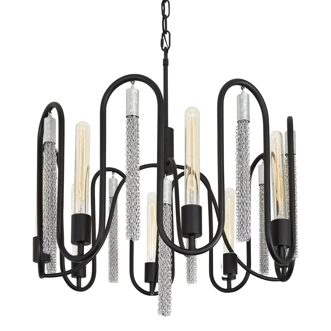 Darden 354P08MBCH 8-Lt Pendant - Matte Black/Painted Chrome