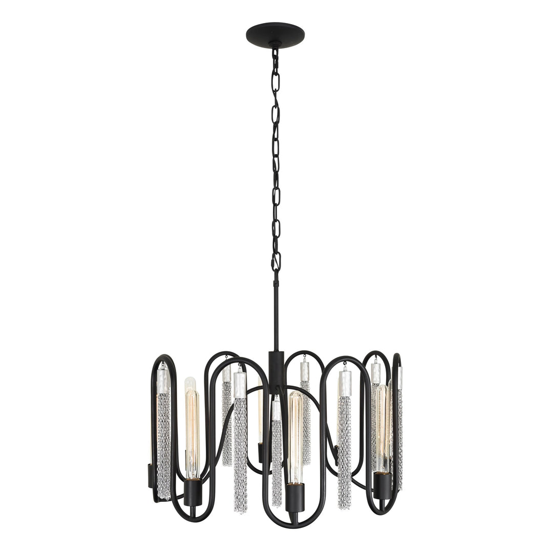 Darden 354P08MBCH 8-Lt Pendant - Matte Black/Painted Chrome