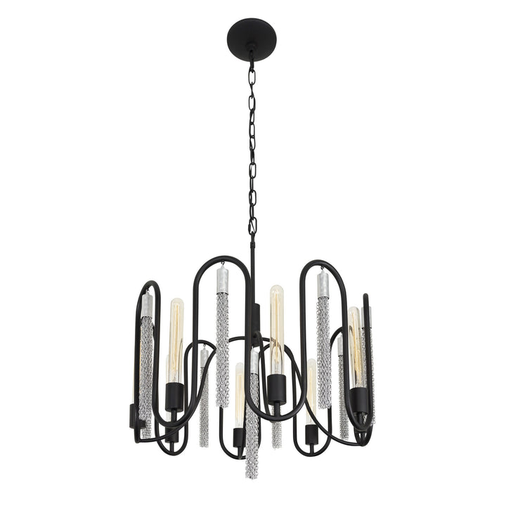 Darden 354P08MBCH 8-Lt Pendant - Matte Black/Painted Chrome