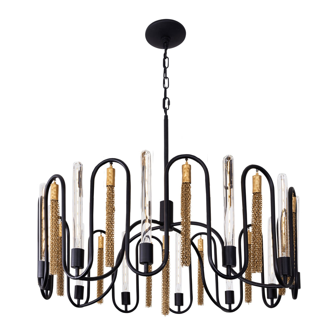 Darden 354P12MBAG 12-Light Pendant Light - Matte Black/Antique Gold