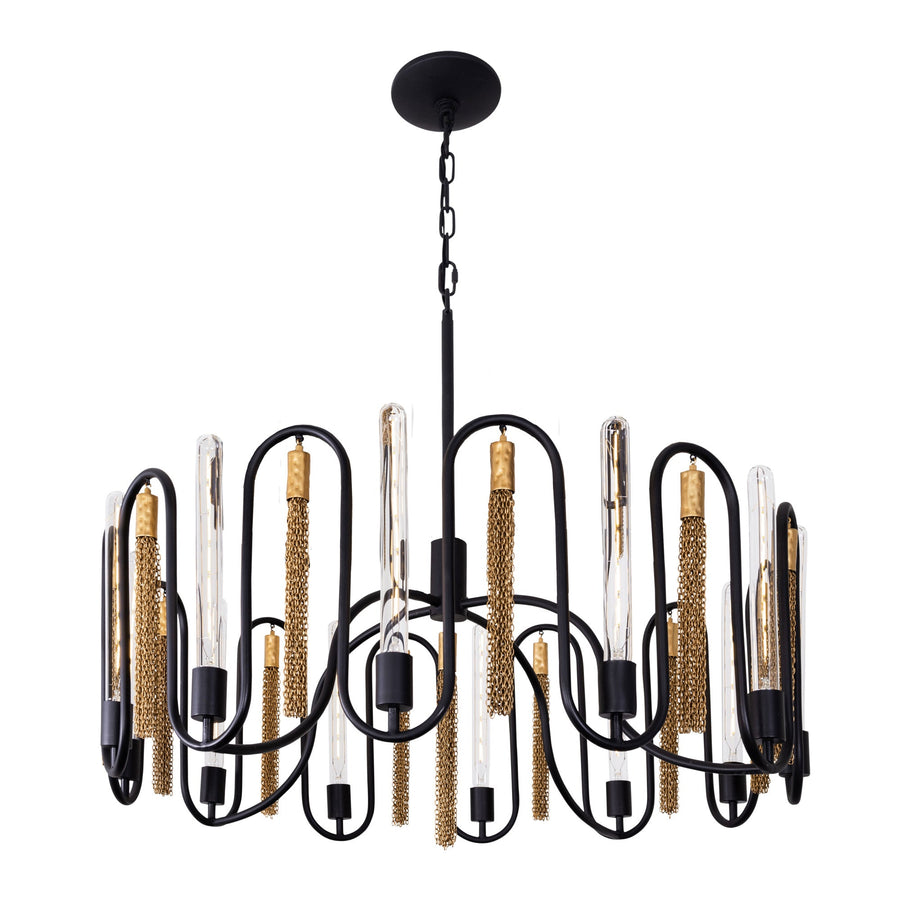 Darden 354P12MBAG 12-Light Pendant Light - Matte Black/Antique Gold