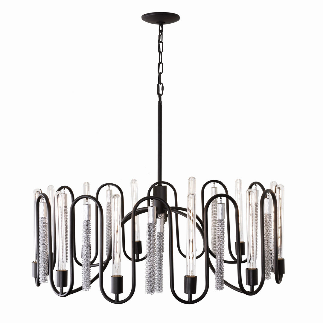 Darden 354P12MBCH 12-Lt Pendant - Matte Black/Painted Chrome