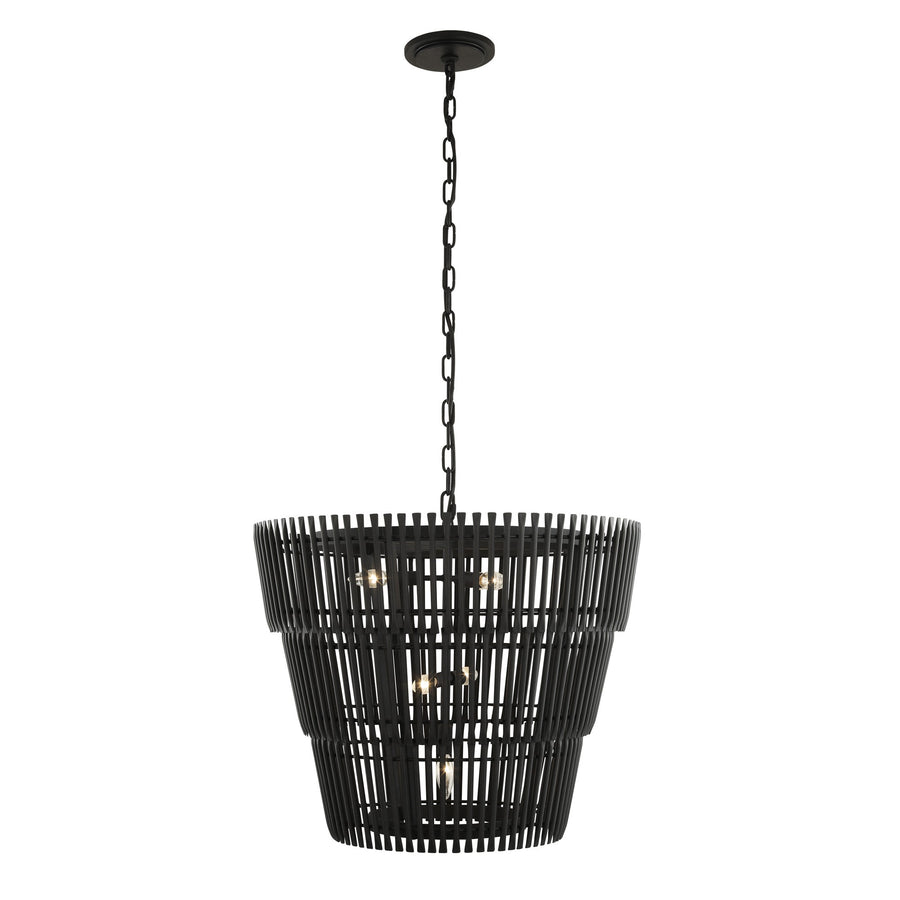 Apollo 355P06CB 6-Lt 3-Tier Pendant - Carbon Black