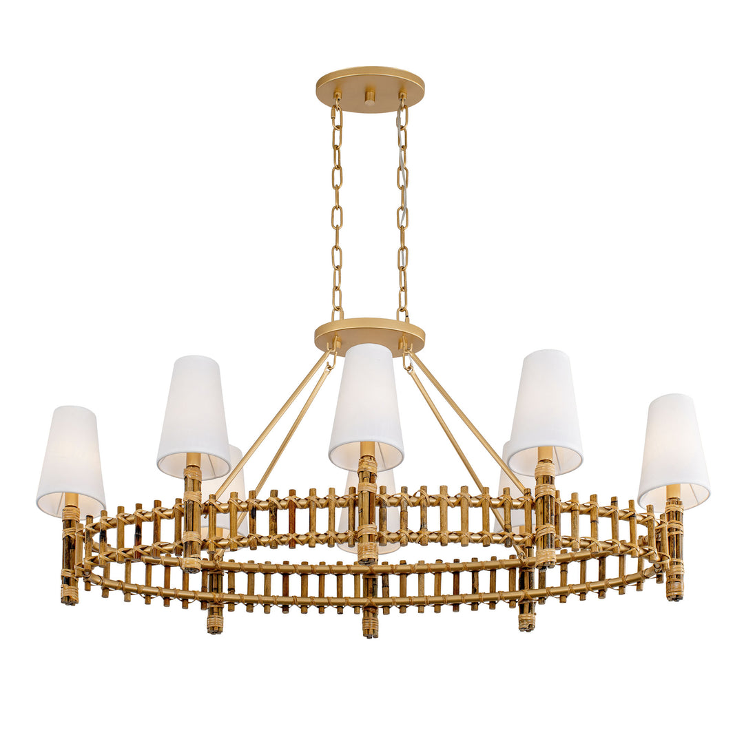 Nevis 360N08FG 8-Light Linear Pendant Light - French Gold