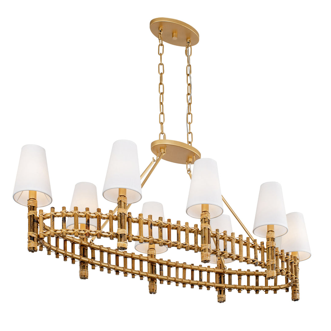 Nevis 360N08FG 8-Light Linear Pendant Light - French Gold