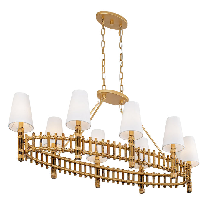 Nevis 360N08FG 8-Light Linear Pendant Light - French Gold