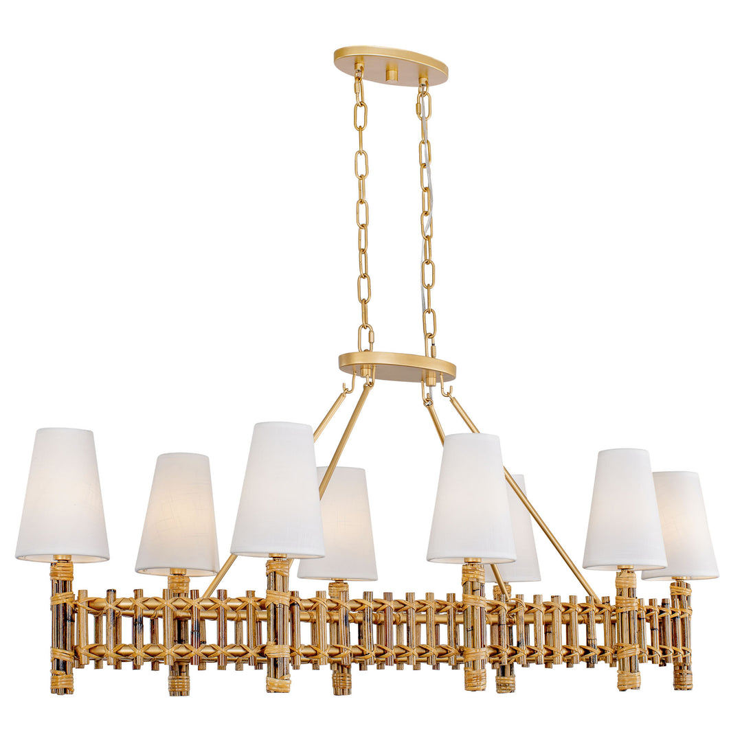 Nevis 360N08FG 8-Light Linear Pendant Light - French Gold