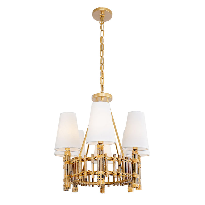 Nevis 360N08FG 8-Light Linear Pendant Light - French Gold