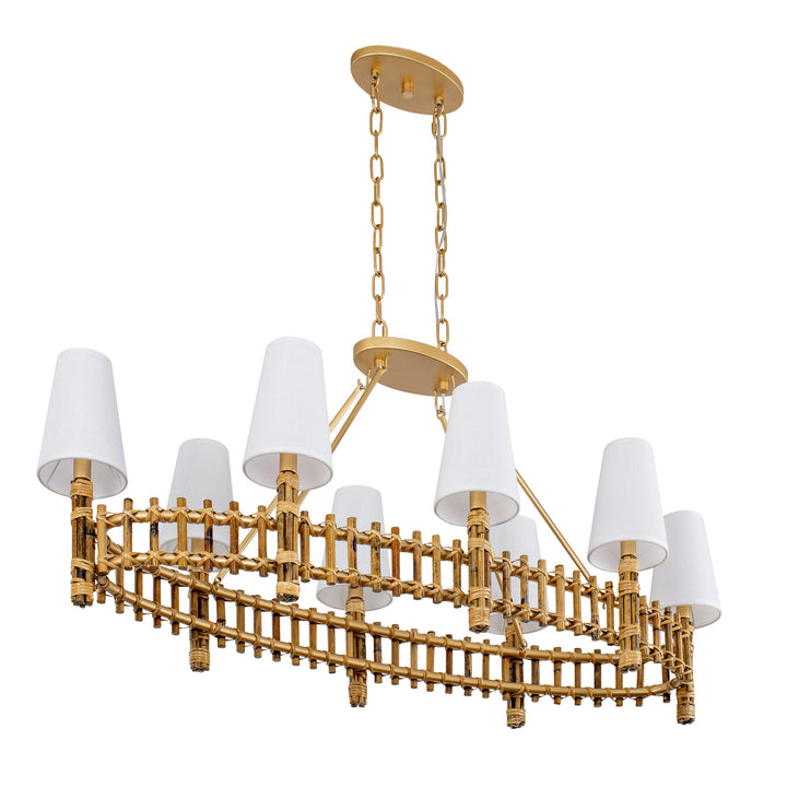 Nevis 360N08FG 8-Light Linear Pendant Light - French Gold