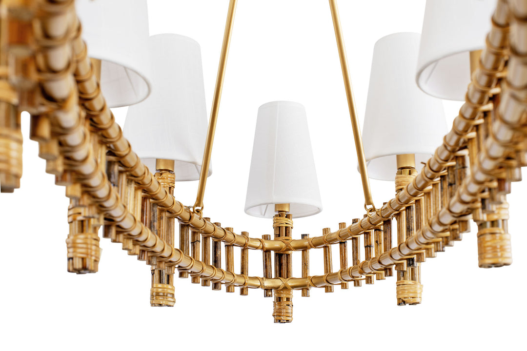 Nevis 360N08FG 8-Light Linear Pendant Light - French Gold