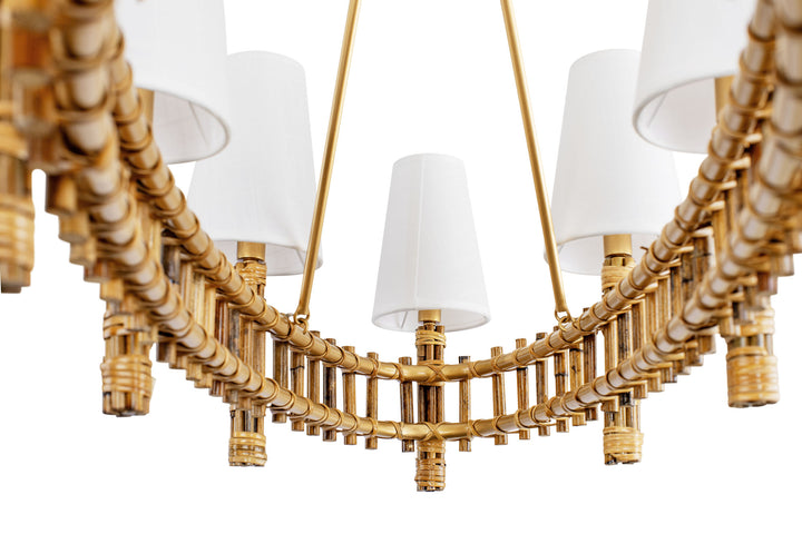 Nevis 360N08FG 8-Light Linear Pendant Light - French Gold