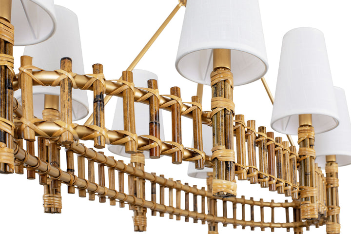 Nevis 360N08FG 8-Light Linear Pendant Light - French Gold