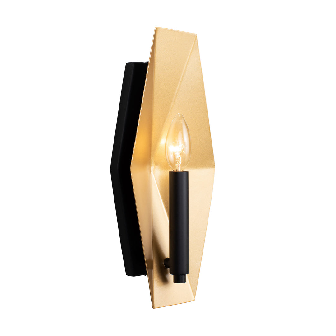 Malone 361W01MBFG 1-Light Wall Sconce - Matte Black/French Gold