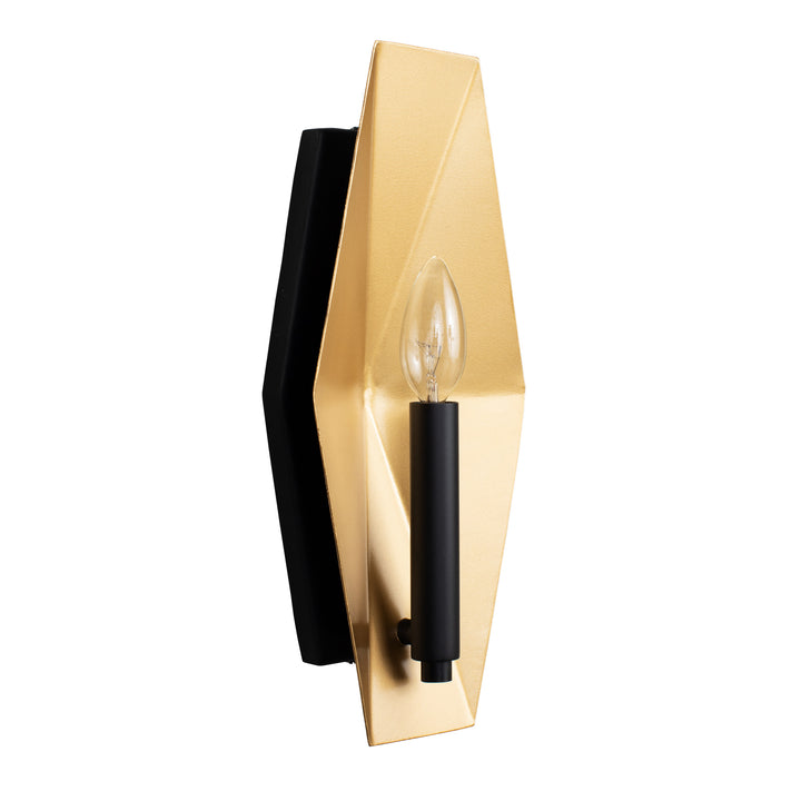 Malone 361W01MBFG 1-Light Wall Sconce - Matte Black/French Gold