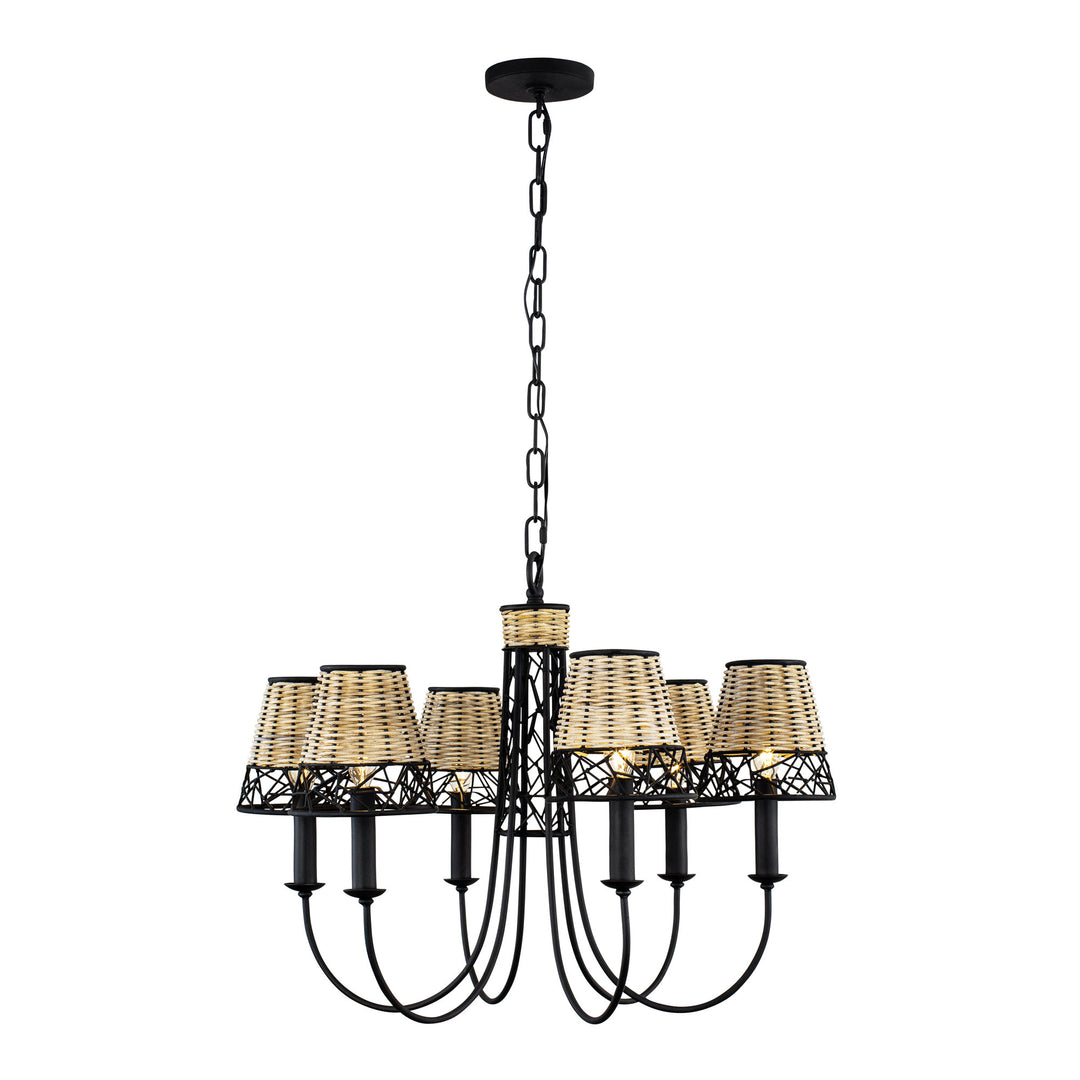 Cayman 362C06BL 6-Light Chandelier - Black