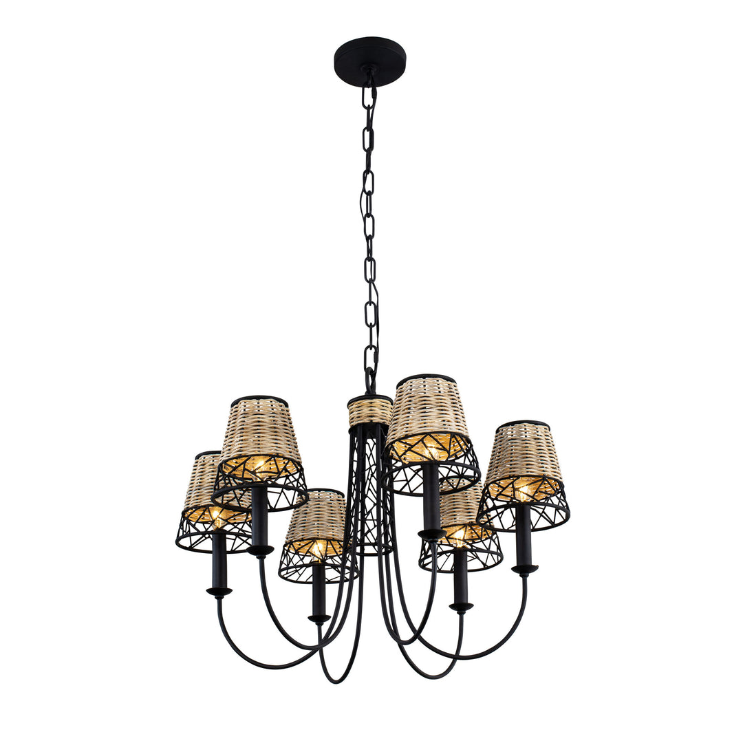 Cayman 362C06BL 6-Light Chandelier - Black