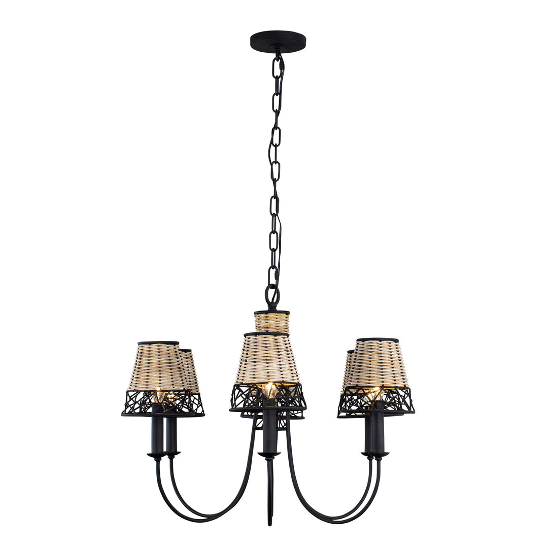 Cayman 362C06BL 6-Light Chandelier - Black