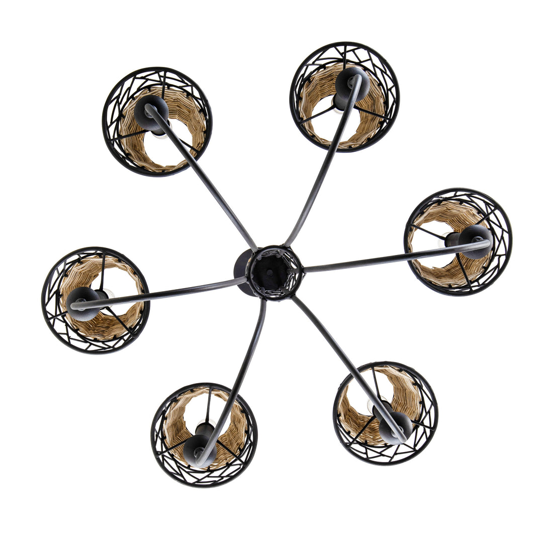 Cayman 362C06BL 6-Light Chandelier - Black