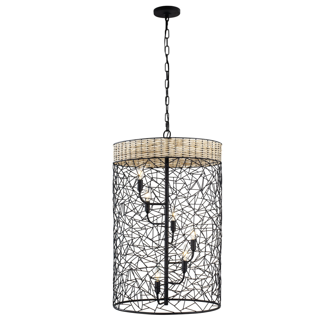 Cayman 362F06BL 6-Light Foyer Pendant Light - Black