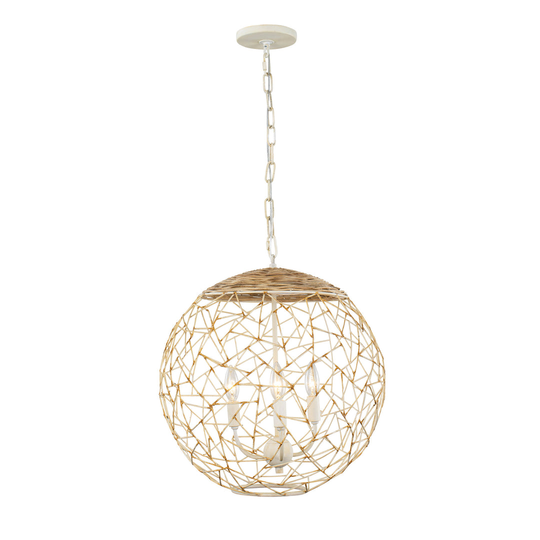 Cayman 362P03CW 3-Light Orb Pendant Light - Country White