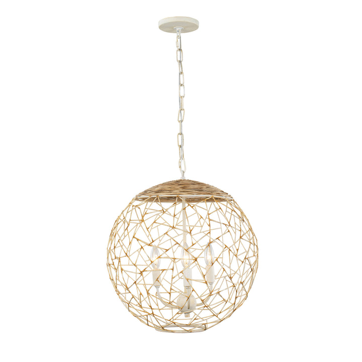 Cayman 362P03CW 3-Light Orb Pendant Light - Country White