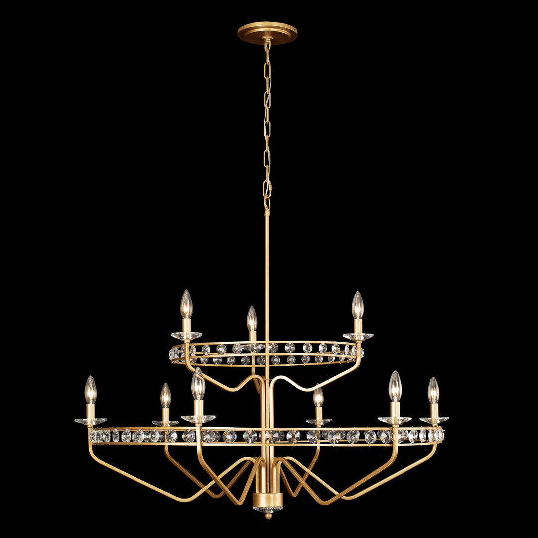 Monroe 363C09AG 9-Light Crystal Chandelier - Antique Gold