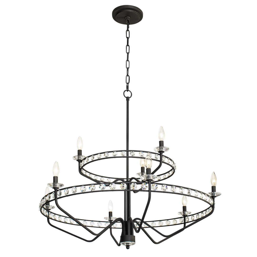 Monroe 363C09CB 9-Light Crystal Chandelier - Carbon Black