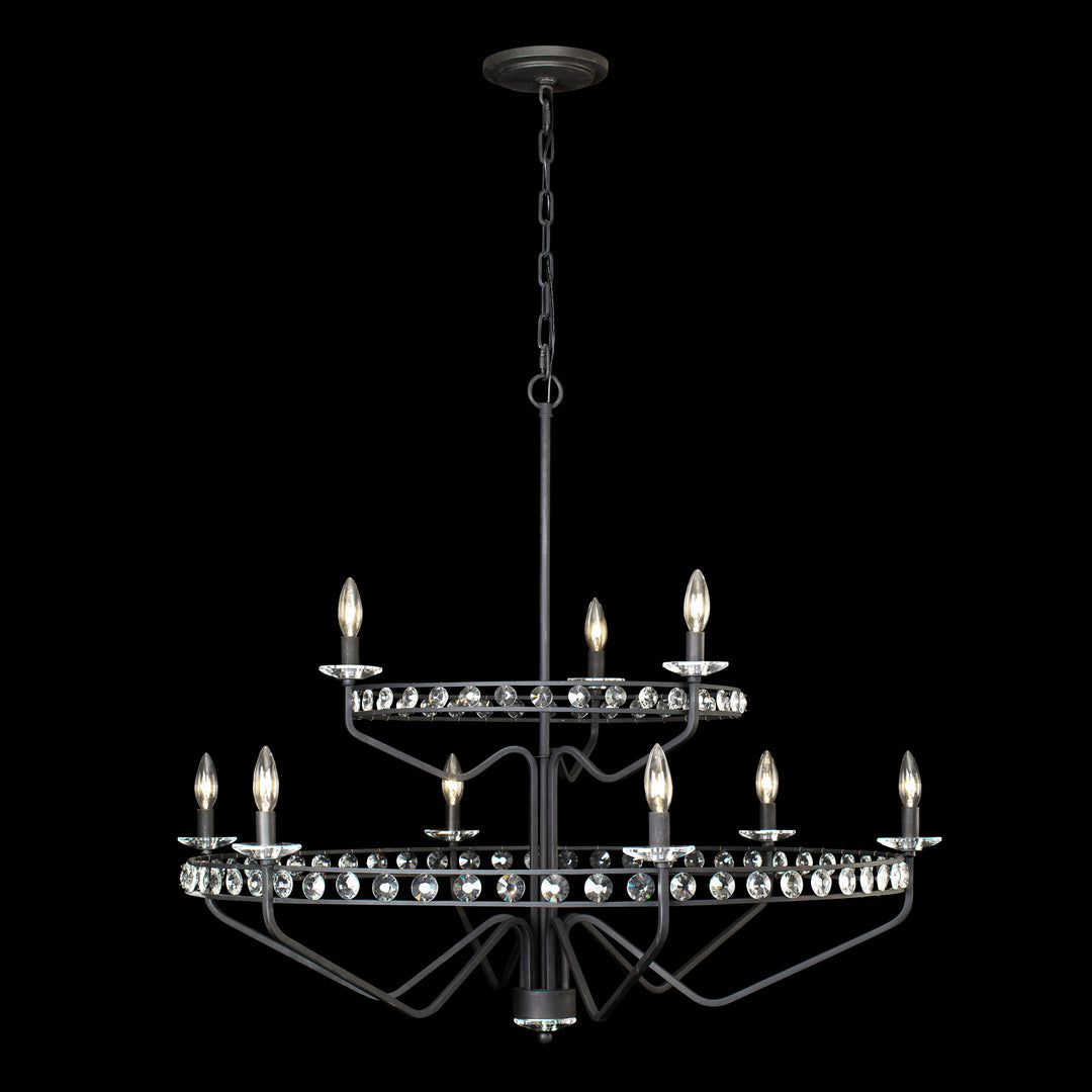 Monroe 363C09CB 9-Light Crystal Chandelier - Carbon Black