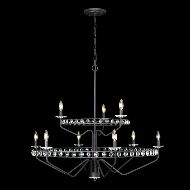 Monroe 363C09CB 9-Light Crystal Chandelier - Carbon Black