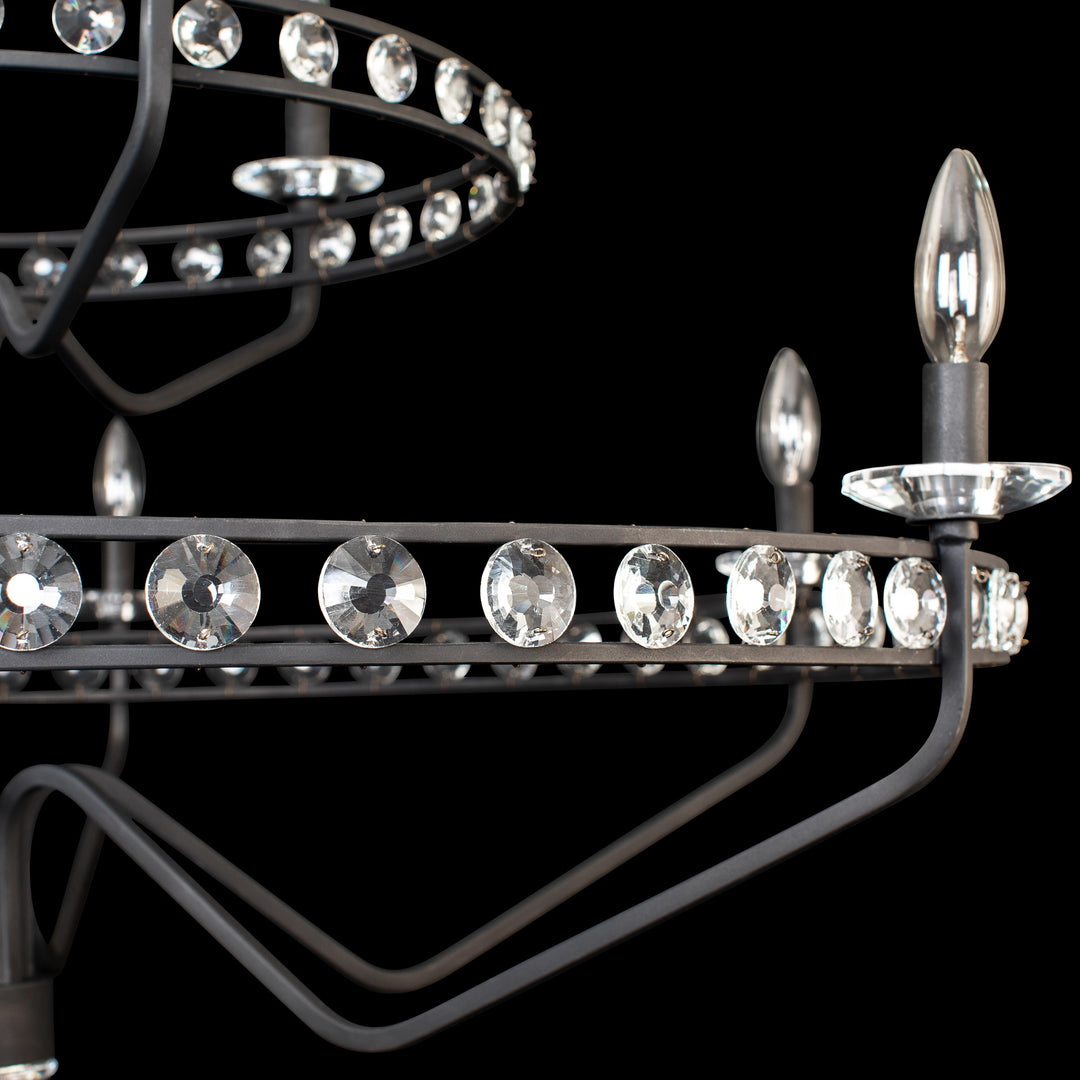 Monroe 363C09CB 9-Light Crystal Chandelier - Carbon Black