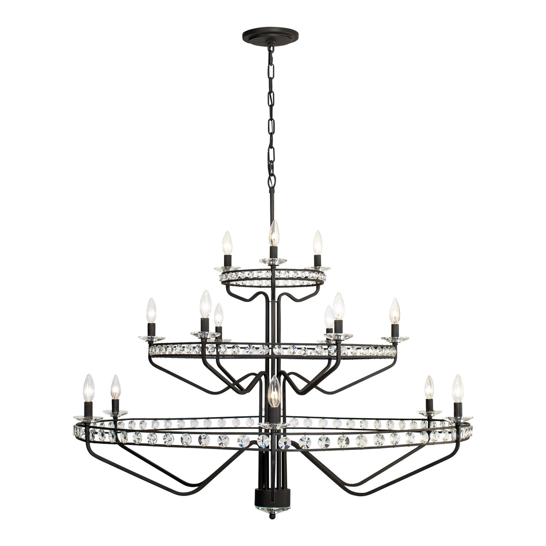 Monroe 363C15CB 15-Light Chandelier - Carbon Black