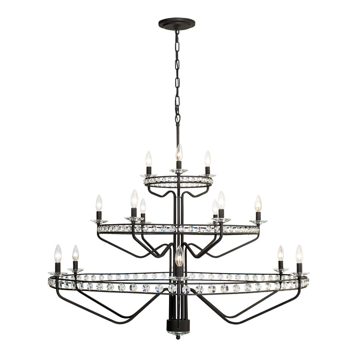 Monroe 363C15CB 15-Light Chandelier - Carbon Black