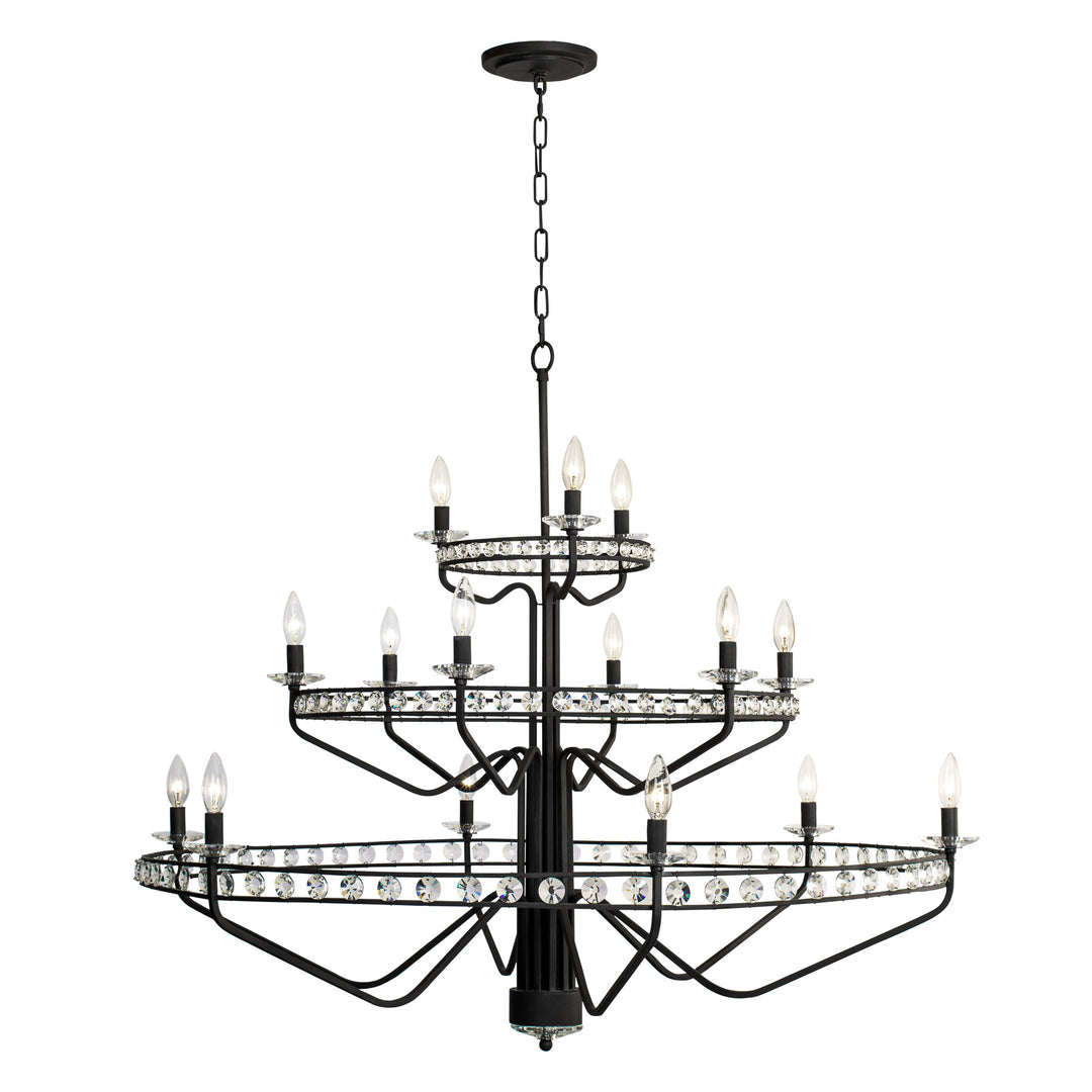 Monroe 363C15CB 15-Light Chandelier - Carbon Black