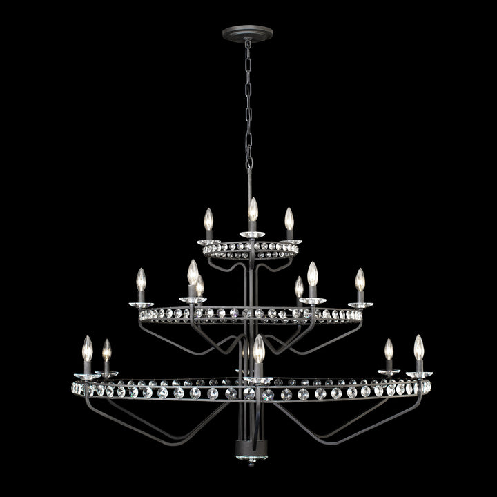 Monroe 363C15CB 15-Light Chandelier - Carbon Black