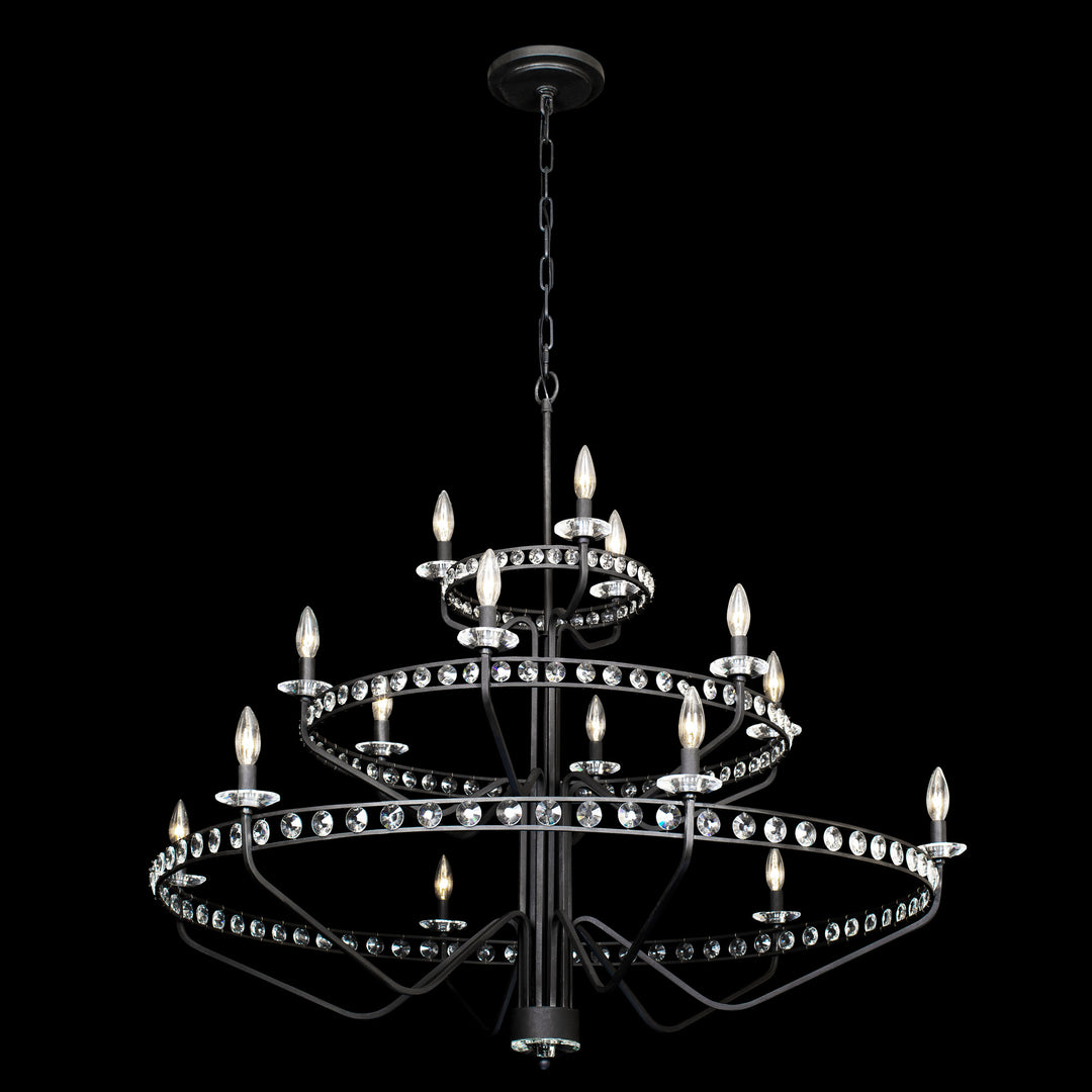 Monroe 363C15CB 15-Light Chandelier - Carbon Black