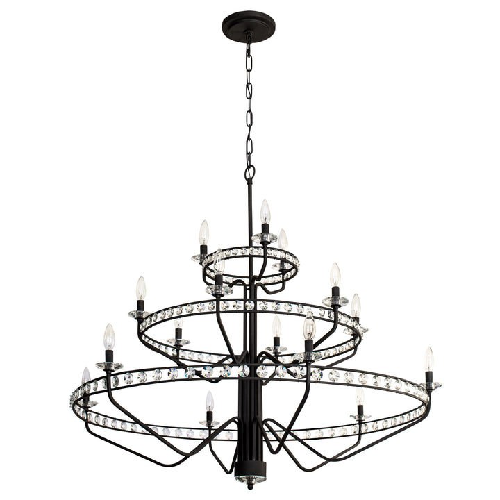 Monroe 363C15CB 15-Light Chandelier - Carbon Black