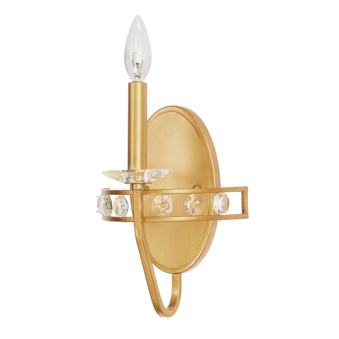 Monroe 363W01AG 1-Light Crystal Wall Sconce - Antique Gold