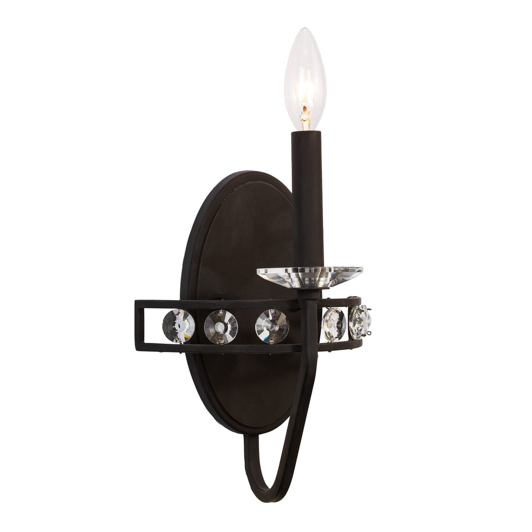 Monroe 363W01CB 1-Light Crystal Wall Sconce - Carbon Black