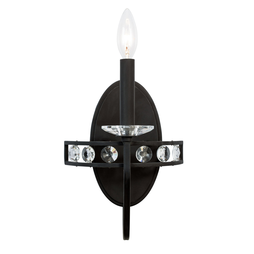 Monroe 363W01CB 1-Light Crystal Wall Sconce - Carbon Black