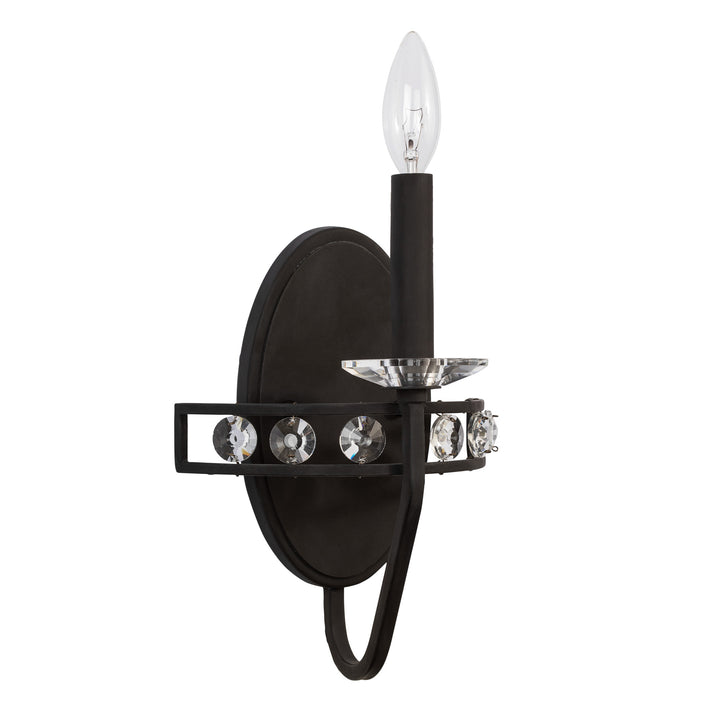 Monroe 363W01CB 1-Light Crystal Wall Sconce - Carbon Black