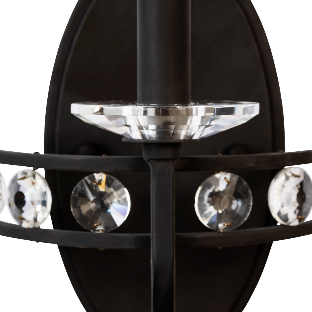 Monroe 363W01CB 1-Light Crystal Wall Sconce - Carbon Black