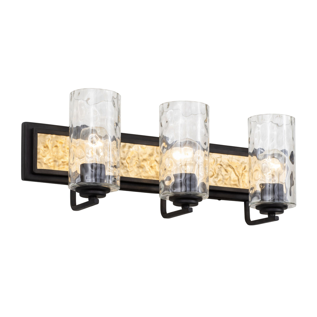 Hammer Time 371B03CBFG 3-Light Vanity Light - Carbon/French Gold