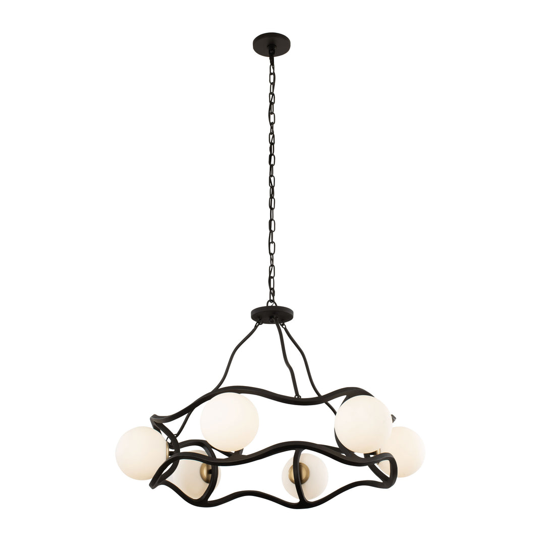 Black Betty 374C06CBFG 6-Light Chandelier - Carbon/French Gold